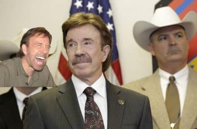 Chuck Norris laughs at himself