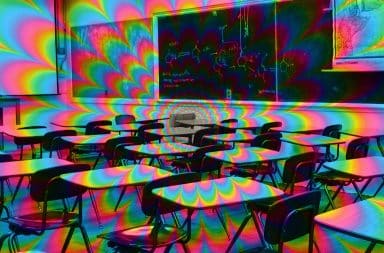 psychedelic classroom