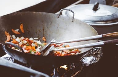 cooking in a wok