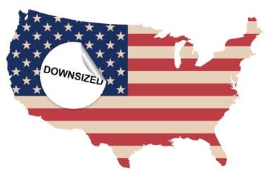 downsized sticker on the USA