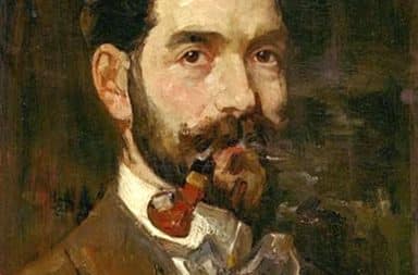 Eduard Frankfort, Self portrait with a pipe