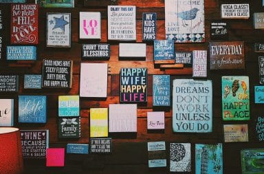 wall of inspiring quotes