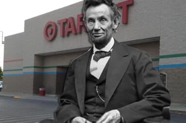 lincoln in front of a target store