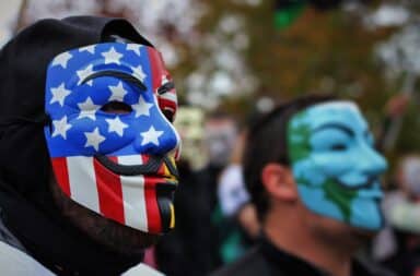 Anon mask American flag