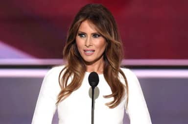 Melania Trump at the GOP 2016 convention giving a speech
