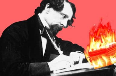 Man writing on fire