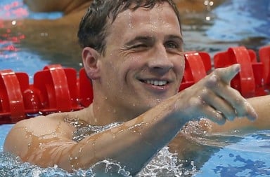 Ryan Lochte in swimming pool