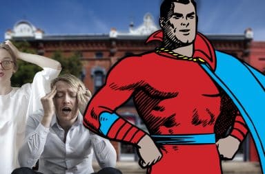 superhero in the town and people are frustrated