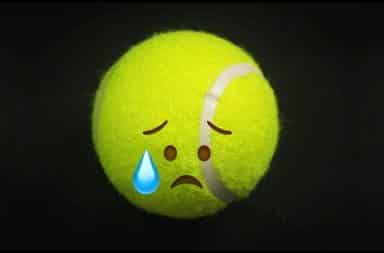 tennis ball is sad