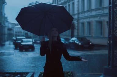 woman under an umbrella